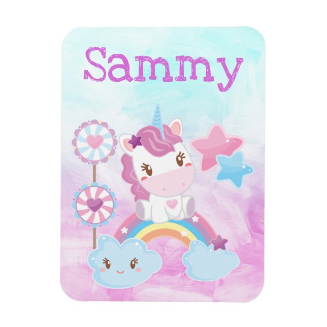 Íman Cloud Cute Kawaii Dreamy Unicorn Rainbow (Vertical)