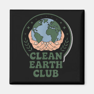 Íman Clube da terra limpa - emblema ambiental para cria