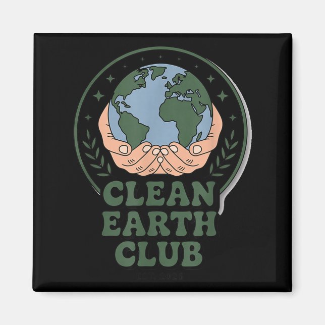 Íman Clube da terra limpa - emblema ambiental para cria (Frente)