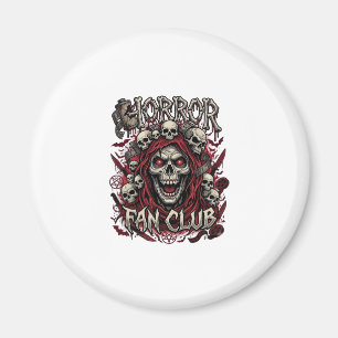 Íman Clube de Fãs de Terror Capuz Vermelho Caveira Grit