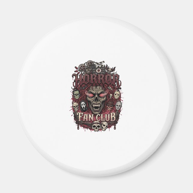 Íman Clube de Fãs de Terror Halloween Rosto de Demônio  (Frente)