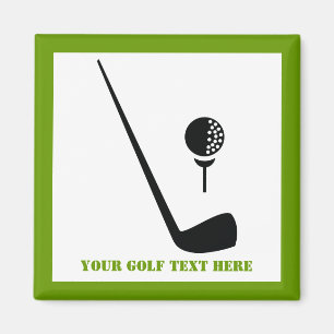 Íman Clube de golfe e bola preto, costume verde