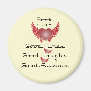 Íman clube de leitura com design do coração