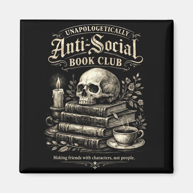 Íman Clube de leitura de introvertidos comediantes soci (Frente)