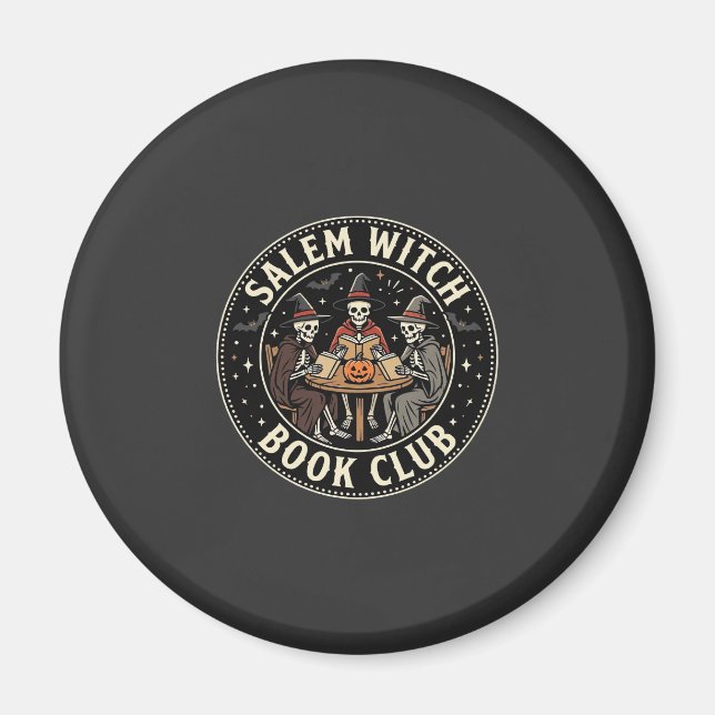 Íman Clube de Livros de Bruxas de Salem Design de Esque (Frente)