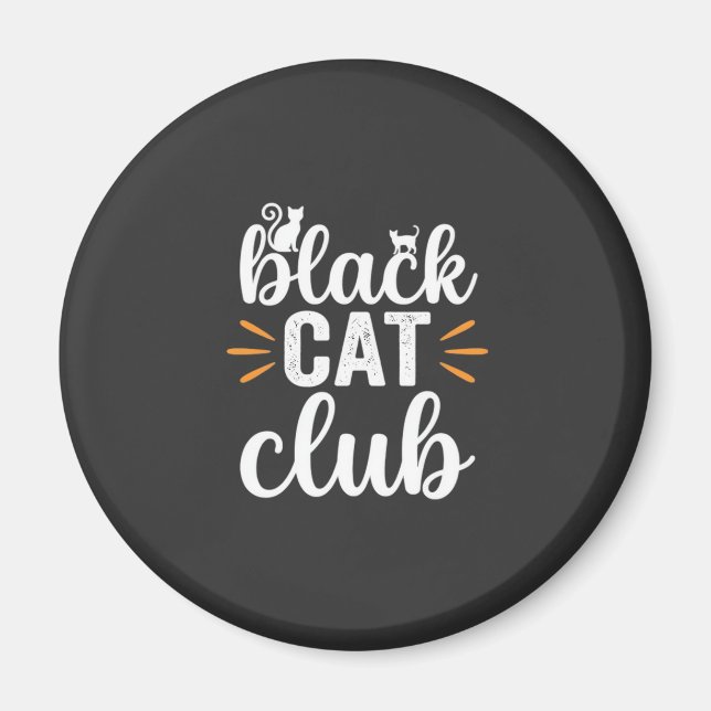 Íman Clube do Gato Preto Design de Halloween (Frente)