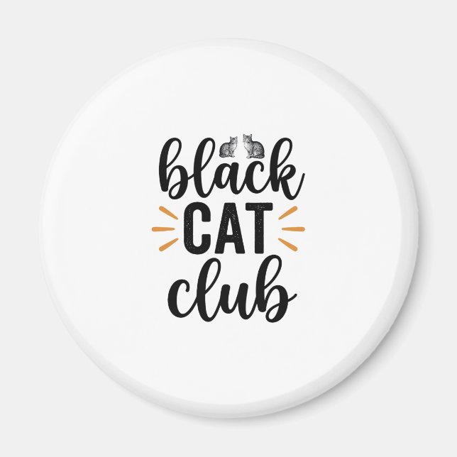 Íman Clube do Gato Preto Design Vector para Amantes de  (Frente)