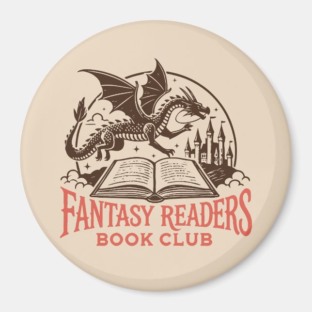 Íman clube do livro de leitores de fantasia (Frente)