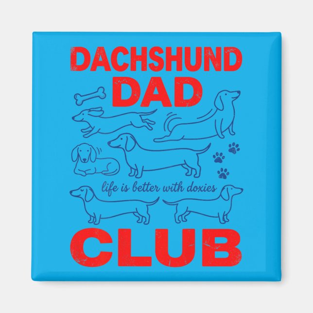 Íman Clube do Papai Dachshund no Design de Costas (Frente)