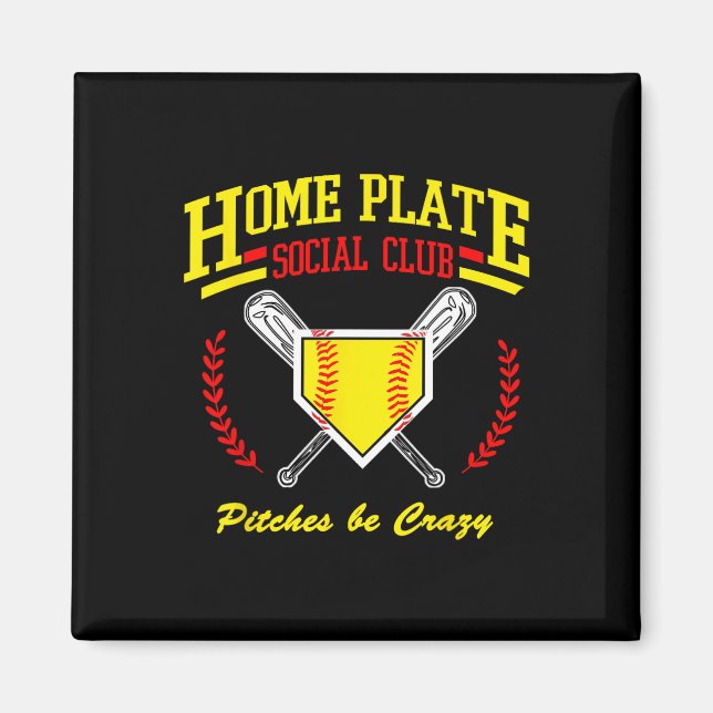 Íman Clube Social da Placa do Softbol para Mães da Linh (Frente)