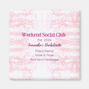 Íman Clube social de fim de semana rosa brilho despedid