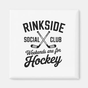 Íman Clube Social Rinkside Vibes de Hóquei no Gelo Retr