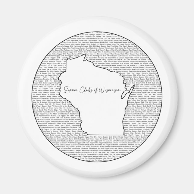 Íman Clubs de Alicerce de Wisconsin (Frente)
