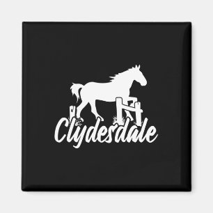 Íman Clydesdale Draft Horse Pun Horseback