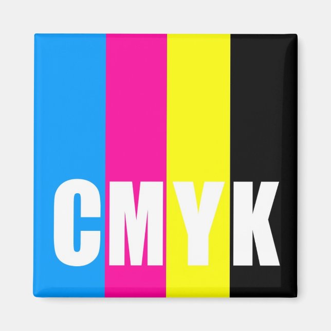 Íman CMYK - ímã quadrado (Frente)
