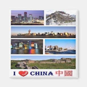 Íman CN - China - I Love - Collage Mosaic
