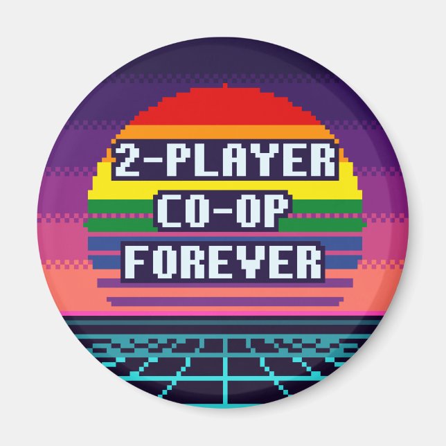 Íman Co-op para dois jogadores Orgulho Eterno Pixel Mag (Frente)