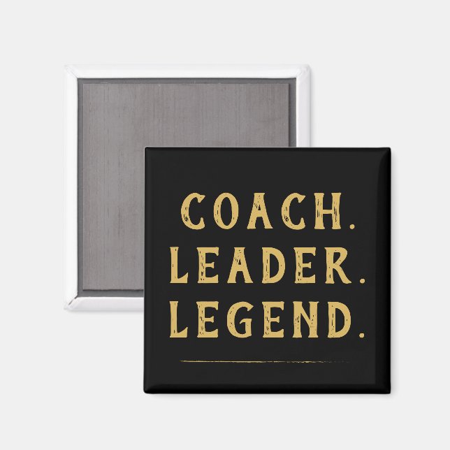 Íman Coach Líder Lenda Tipografia Dourada (Front/Back)