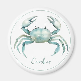 Íman Coastal Watercolor Crab Personalized