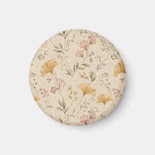 Íman Cobertor Floral Vintage com Videira Botânica em Mo
