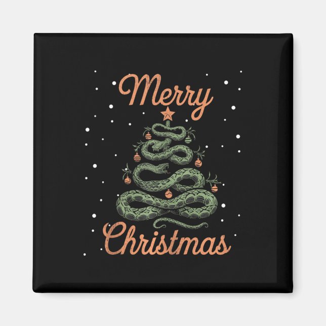 Íman Cobra Xmas Árvore Cobras Feliz de Árvore de Natal  (Frente)