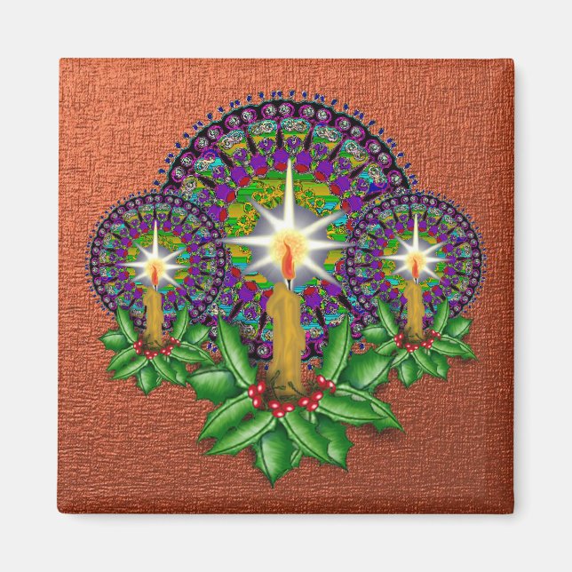 Íman Cobre Vitoriano do Magneta de Natal (Frente)