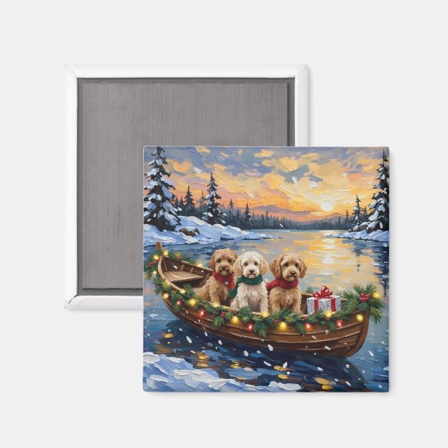 Íman Cockapoo Christmas Boat Holiday (Front/Back)