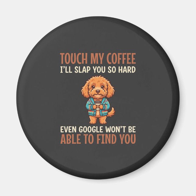 Íman Cockapoo Engraçado Amante de Café (Frente)