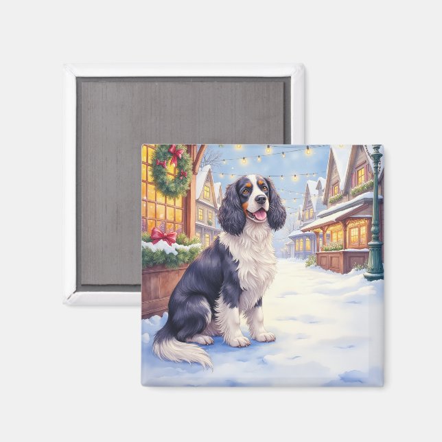 Íman Cocker Spaniel Aldeia Nevada Arte de Natal (Front/Back)