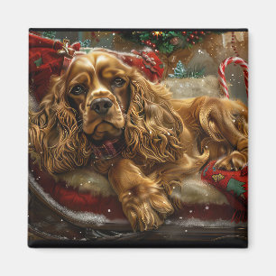 Íman Cocker Spaniel Cachorro Natal Festivo
