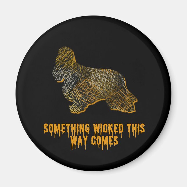 Íman Cocker Spaniel Dog Diversão Halloween (Frente)