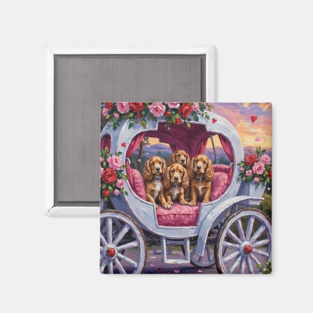 Íman Cocker Spaniel Dog Valentine's Day  (Front/Back)