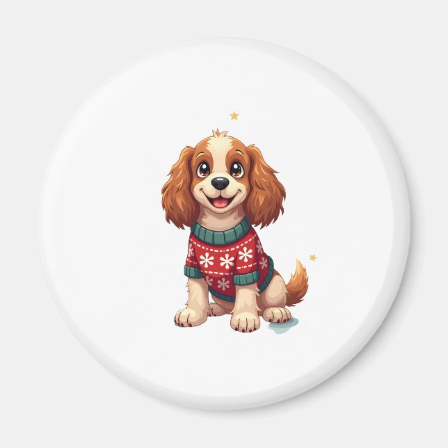 Íman Cocker Spaniel Floco de Neve Brilho (Frente)