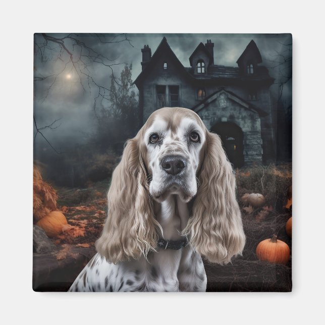 Íman Cocker Spaniel Halloween Scary (Frente)