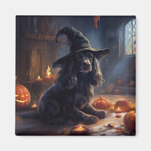 Íman Cocker Spaniel Pumpkins Halloween Assustado