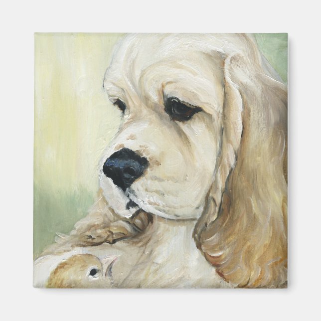 Íman Cocker Spaniel Pup e Pintinho Magnet (Frente)