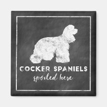 Cocker Spaniels Mimados Aqui Vintage Chalkboard