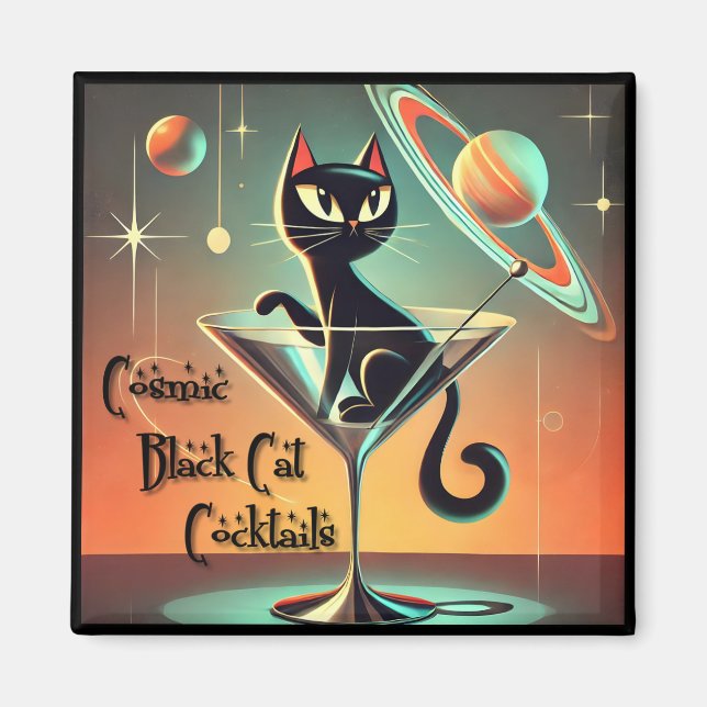 Íman Cocktails de Gato Negro Cósmico e Futuro Atômico (Frente)
