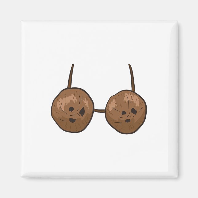 Íman Coco Divertido Verão Coconutos Bra Diversão Custo  (Frente)