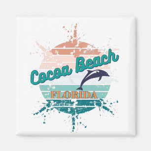 Íman Cocoa Beach Florida Retro Vintage Sunset