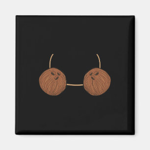 Íman Coconut Bra Costume Bonito Comida Fácil Presente n