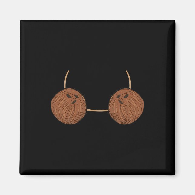 Íman Coconut Bra Costume Bonito Comida Fácil Presente n (Frente)