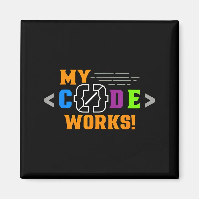 Íman Code works funny programmer coding software (Frente)