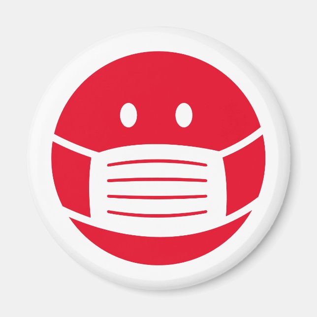 Íman Codificador de ícones de emoji de máscara sorriden (Frente)