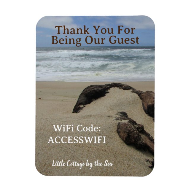 Íman Código de Acesso WiFi Casa de Praia Casa Costeira (Vertical)
