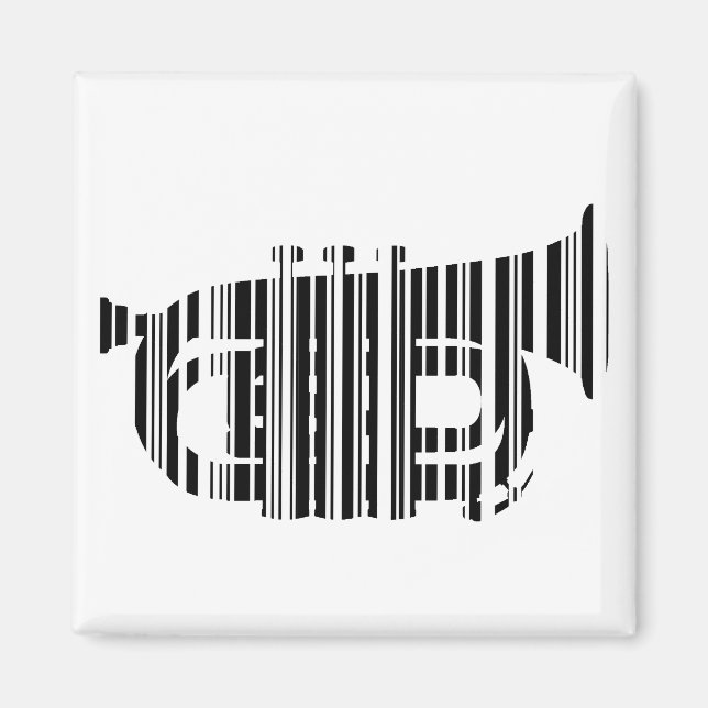 Íman CÓDIGO DE BAR TRUMPET Music Barcode Design (Frente)