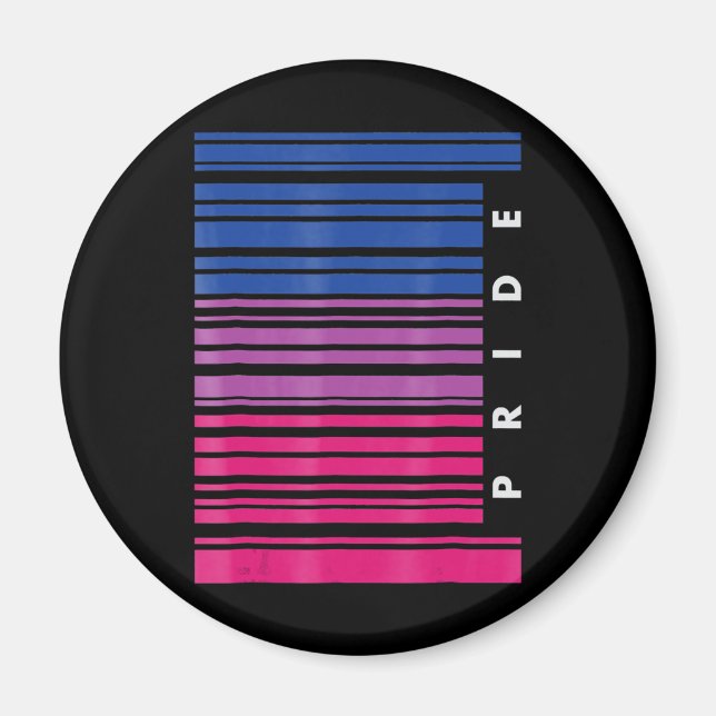 Íman Código de barras Orgulho bissexual Lgbt Gay lésbic (Frente)