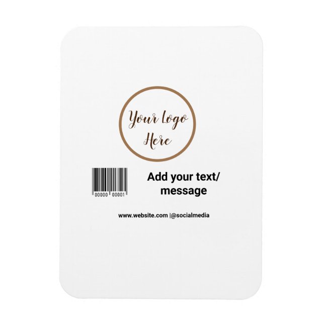 Íman código de barras personalizado simples adicione o  (Vertical)