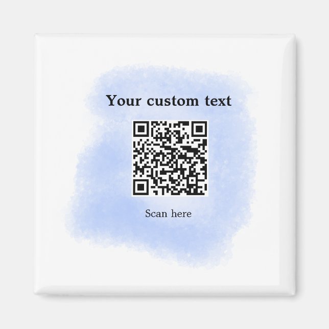 Íman código de verificação QR de cor aquática azul adic (Frente)