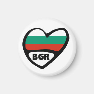 Íman Código do País Bulgária Sinalizador Heart, BGR